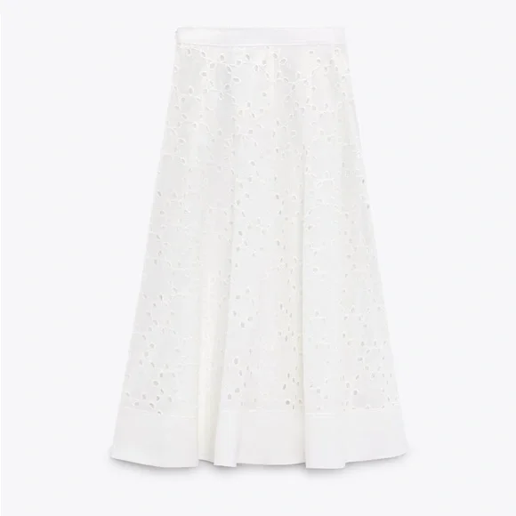 Zara embroidered cape skirt white - Picture 4 of 15